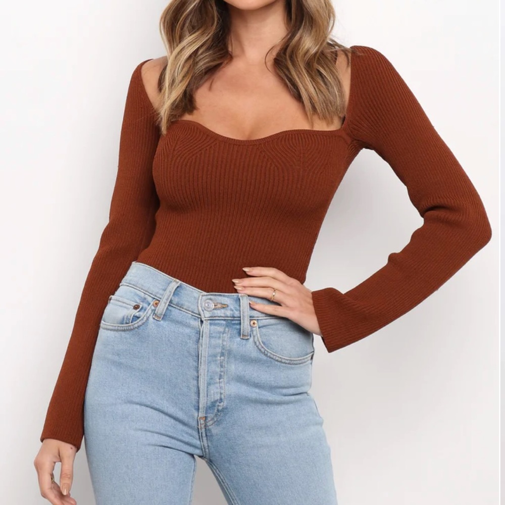 AQUERELLE KNIT SWEATER - CHOCOLATE BROWN